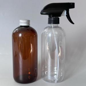 Amber/Clear PET Plastic Boston Bottle With Sparyer Pumps