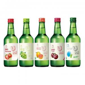 12oz empty green soju liquor glass bottle with ropp aluminium lid