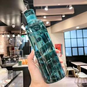 500ml water bottle with sleeve student advertising gift glass water bottle with time marker